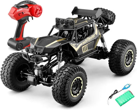 Large Rock Crawler Electric RC Vehicles Alloyed R-C Car Remote Control Toy Cars Controlled Drive Off-Road Toys Off-Road Truck 4 Wheels Drive SUV Buggy Car 1:16 Scale RC Climbing High Speed Car for Boys Kids