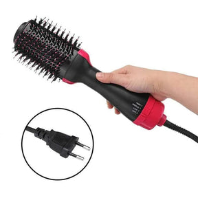 Electric 3 in 1 Hot Air Brush – Hair Dryer, Straightener & Curler Brush (Ceramic Coated)