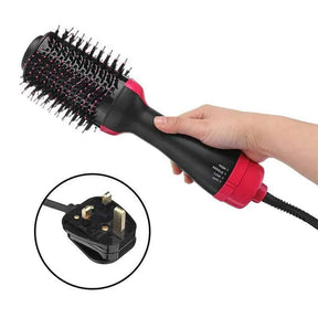 Electric 3 in 1 Hot Air Brush – Hair Dryer, Straightener & Curler Brush (Ceramic Coated)