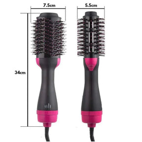 Electric 3 in 1 Hot Air Brush – Hair Dryer, Straightener & Curler Brush (Ceramic Coated)