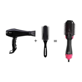 Electric 3 in 1 Hot Air Brush – Hair Dryer, Straightener & Curler Brush (Ceramic Coated)