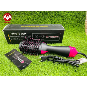 Electric 3 in 1 Hot Air Brush – Hair Dryer, Straightener & Curler Brush (Ceramic Coated)