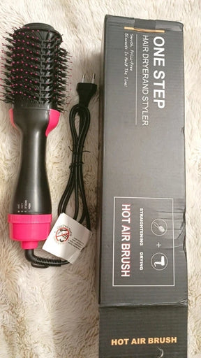 Electric 3 in 1 Hot Air Brush – Hair Dryer, Straightener & Curler Brush (Ceramic Coated)