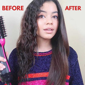 Electric 3 in 1 Hot Air Brush – Hair Dryer, Straightener & Curler Brush (Ceramic Coated)