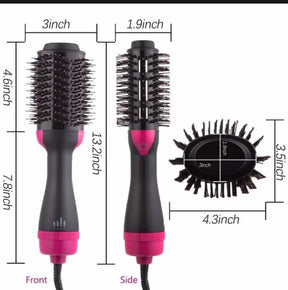 Electric 3 in 1 Hot Air Brush – Hair Dryer, Straightener & Curler Brush (Ceramic Coated)